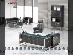 Bureau en verre moderne avec les jambes en acier pour la couleur facultative d'immeuble de bureaux