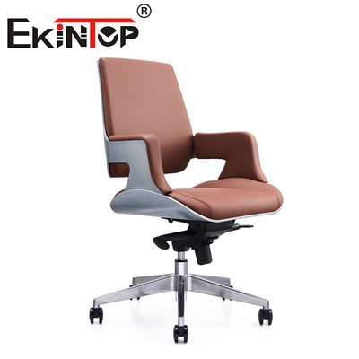 Meubles commerciaux modernes Chaise de bureau en cuir à dos moyen Chaise en cuir végétalienne