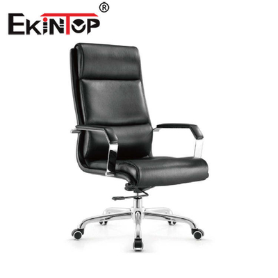 Chaise pivotante en cuir véritable exécutive, chaise réglable de travail d'Officeworks