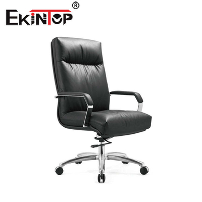 Chaise pivotante en cuir véritable exécutive, chaise réglable de travail d'Officeworks