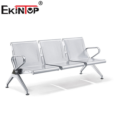 Chaise triplace confortable d'aéroport, chaise de attente de réception en acier enduite de poudre