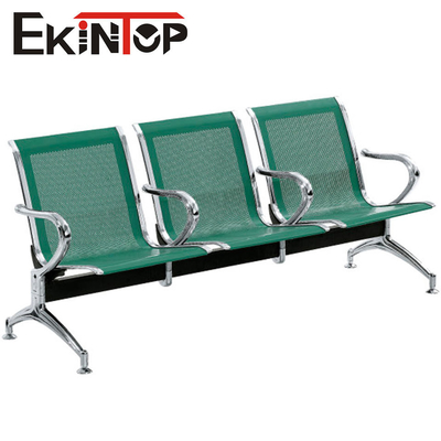 Chaise verte de l'acier inoxydable 3 Seater pour l'école d'aéroport de clinique