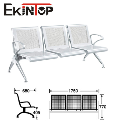 Chaise publique d'aéroport d'acier inoxydable, chaise de réception de 3 Seater pour la salle d'attente