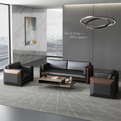 ODM d'OEM en cuir noir de réception de Sofa Modulaire Pour Company Business de bureau