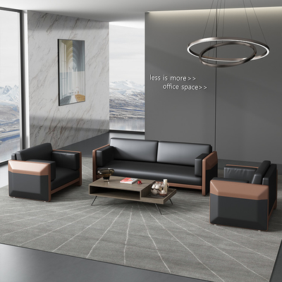 ODM d'OEM en cuir noir de réception de Sofa Modulaire Pour Company Business de bureau