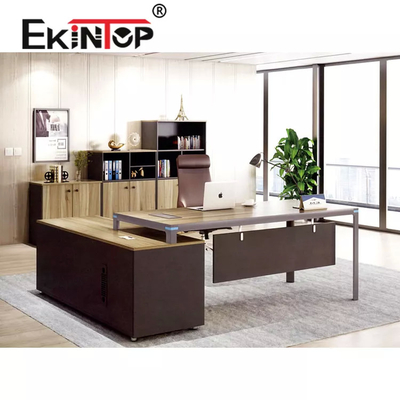 Bureau exécutif de coin de mélamine, Tableau en bois de mélamine commerciale moderne
