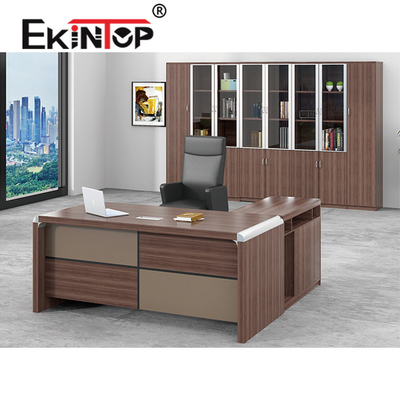 Bords en bois en bois de PVC du Tableau 3mm de bureau de L pour l'exécutif de directeur de PDG de patron