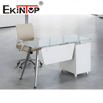 Bureau en verre trempé en verre trempé Bureau d'ordinateur