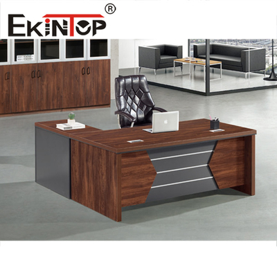Bureau en bois de luxe de meubles de bureau de direction de dessus de placage en bois de PATRON