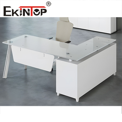 Bureau en verre trempé en verre trempé Bureau d'ordinateur