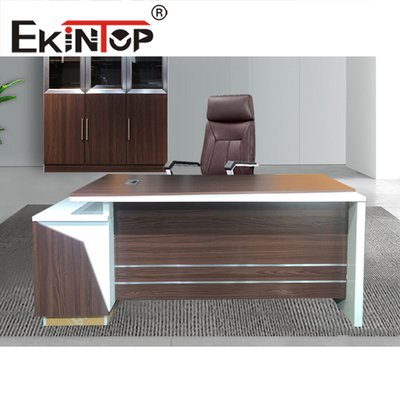 Table de bureau exécutif en bois de chêne de bureau de forme d'ODM d'OEM L