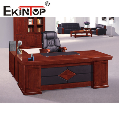 Chaise en cuir de combinaison de dessus de placage en bois plein de grand bureau peint