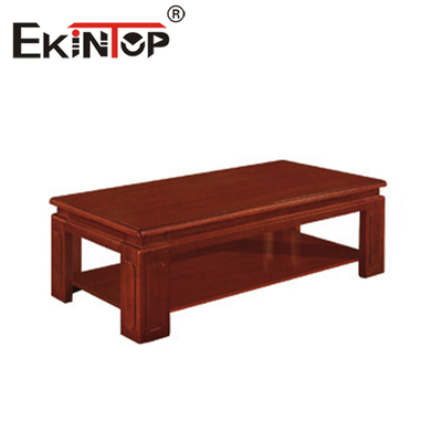 Table à thé chinoise à double couche Table à thé rectangulaire en peau de bois Table à thé en bois simple