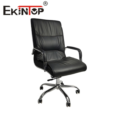 Chaise de bureau de bureau d'ordinateur d'unité centrale chaise pivotante de bureau à dossier haut en cuir