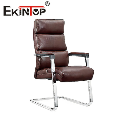 Chaises d'ordinateur en cuir PU noir avec accoudoir à dossier haut
