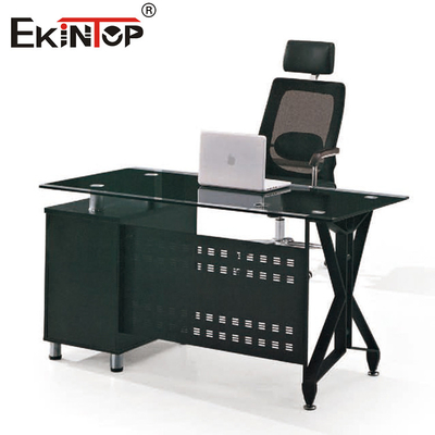 Poste de travail Fruniture de bureau de Morden de bureau de verre trempé de cadre en métal