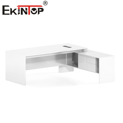 Bureau exécutif en forme de L de forces de défense principale de bureau de bureau moderne blanc de meubles