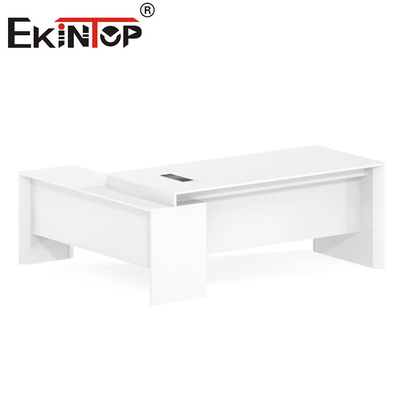 Bureau exécutif en forme de L de forces de défense principale de bureau de bureau moderne blanc de meubles