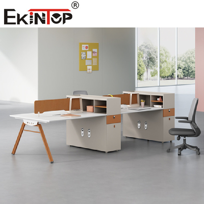 Poste de travail blanc de bureau de dessus de Tableau du cadre en acier de personne du personnel 2-8