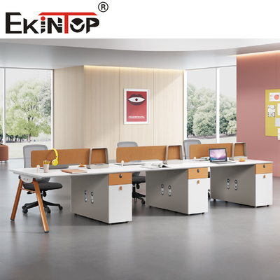 Poste de travail blanc de bureau de dessus de Tableau du cadre en acier de personne du personnel 2-8