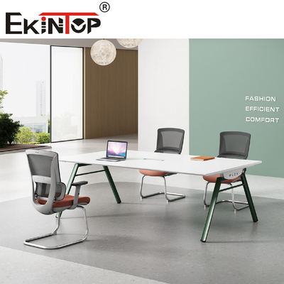 Table de conférence en acier en bois faite sur commande tournant pour des meubles de bureau