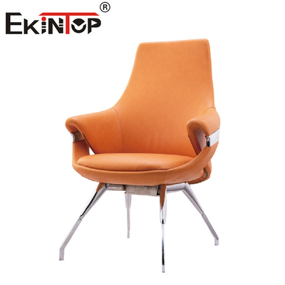 Fauteuil de salon d'intérieur en cuir jaune exécutif ergonomique