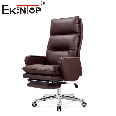 Fauteuil de salon d'intérieur en cuir jaune exécutif ergonomique