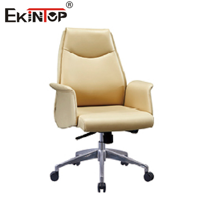 Type ergonomique confortable en cuir moderne en métal d'acier inoxydable de Chair de patron de bureau