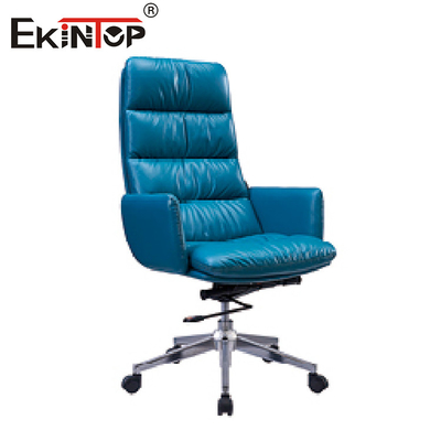 Régleur en cuir bleu ergonomique de taille de chaise de bureau exécutif