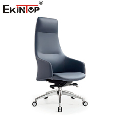 Régleur en cuir bleu ergonomique de taille de chaise de bureau exécutif