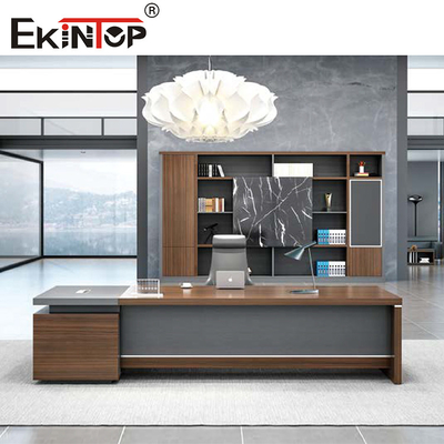 Bureau d'ordinateur de Gray Color Morden Office Furniture pour le message publicitaire