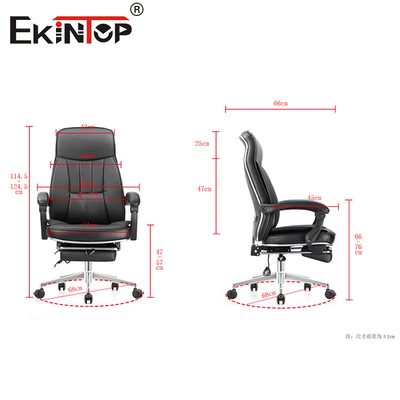 Chaise en cuir de noir contemporain de 360 pivots pour des meubles de bureau