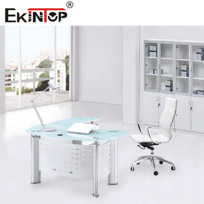 Commercial petit verre haut bureau d'ordinateur portable moderne bureau en verre bureau d'écriture