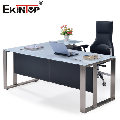SGS Exécutive Glass Bureau Bureau Table de coin Meubles de maison