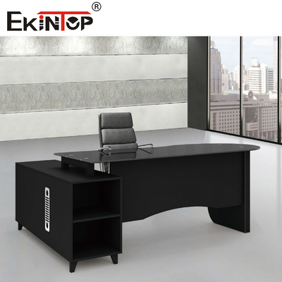 Bureau en verre trempé noir de bureau en verre trempé moderne imperméable à l'eau