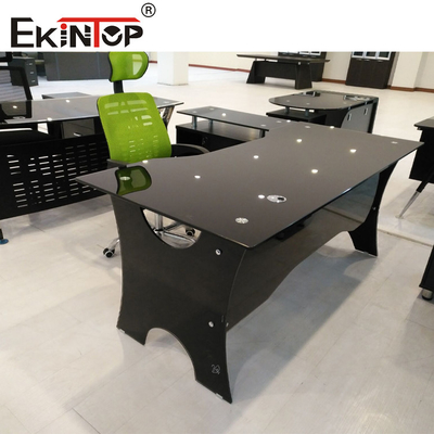 Bureau en verre trempé noir de bureau en verre trempé moderne imperméable à l'eau