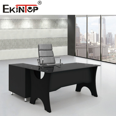 Bureau en verre trempé noir de bureau en verre trempé moderne imperméable à l'eau