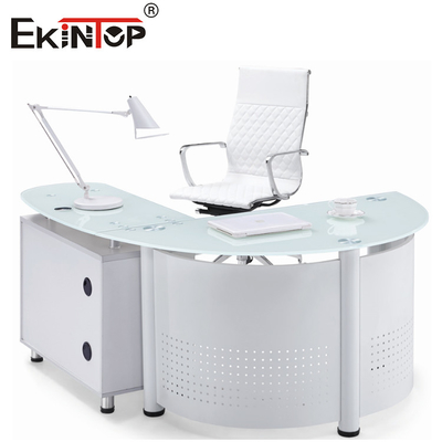 Blanc noir verre trempé Bureau d'ordinateur Table de bureau à domicile