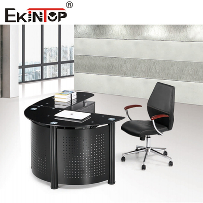 Blanc noir verre trempé Bureau d'ordinateur Table de bureau à domicile