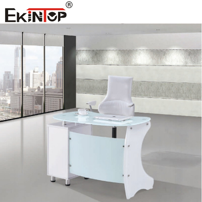 Bureau exécutif de verre trempé de bureau d'ordinateur en verre classique de bureau