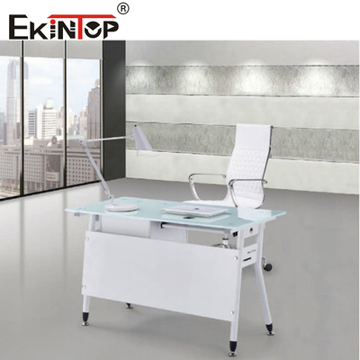 Appareil portable personnalisé pour la maison Petit bureau en verre bureau avec bureau rectangulaire