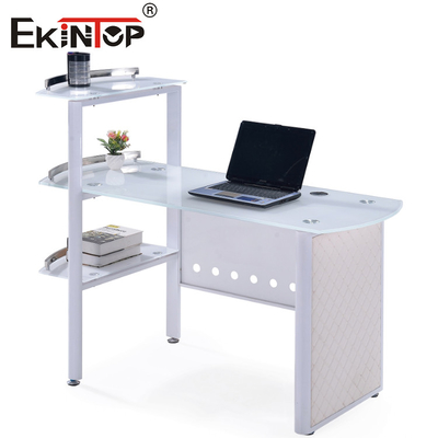 Tableau de bureau en verre bleu blanc avec bureau 8 mm personnalisé