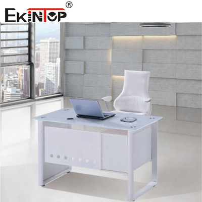 Tableau de bureau en verre bleu blanc avec bureau 8 mm personnalisé