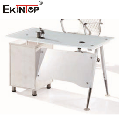 Pieds en métal en verre Bureau d'ordinateur Table en verre exécutif Standard personnalisé