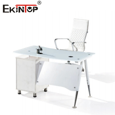 Pieds en métal en verre Bureau d'ordinateur Table en verre exécutif Standard personnalisé