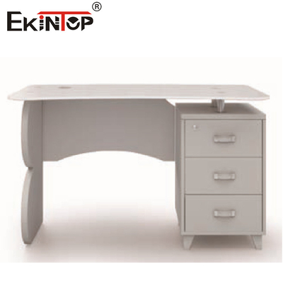 Rectangle blanc Petit bureau en verre pour les meubles de bureau Résistant aux rayures