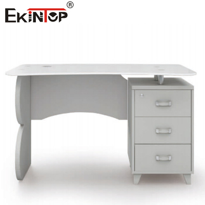 Rectangle blanc Petit bureau en verre pour les meubles de bureau Résistant aux rayures