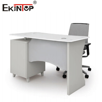 Rectangle blanc Petit bureau en verre pour les meubles de bureau Résistant aux rayures
