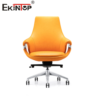 Chaise de bureau en cuir élégant avec dossier respirant hauteur réglable