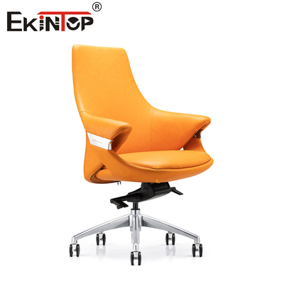 Chaise de bureau en cuir élégant avec dossier respirant hauteur réglable